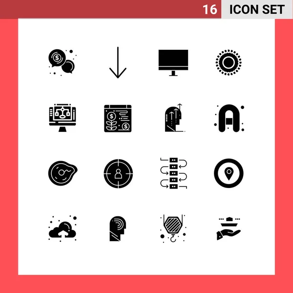 Set Modern Icons Sysymbols Signs Server Data Sharing Devices Bad — Archivo Imágenes Vectoriales