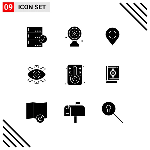 Universal Icon Symbols Group Modern Solid Glyphs Business Creative News — Vetor de Stock