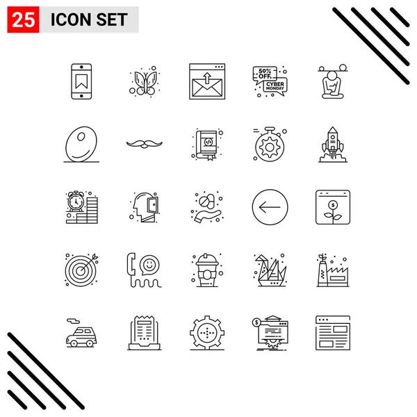 Set Modern Icons Sysymbols Signs Concentration Sale Contact Price Ecommerce — Archivo Imágenes Vectoriales