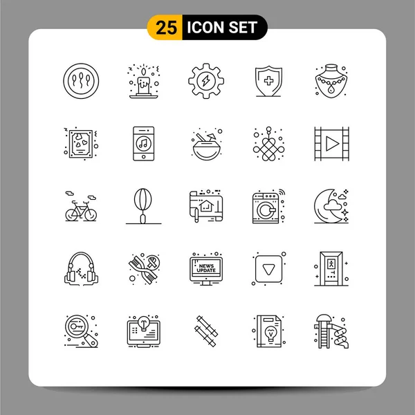 Creative Icons Modern Signs Symbols Card Jewelry Gear Nacklace Board — Stock Vector