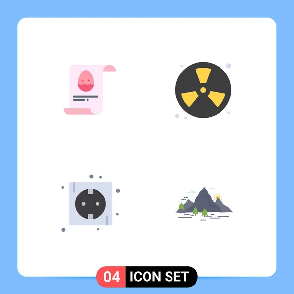 Modern Set Flat Icons Pictograph File Board Egg Fire Energy — Stock Vector