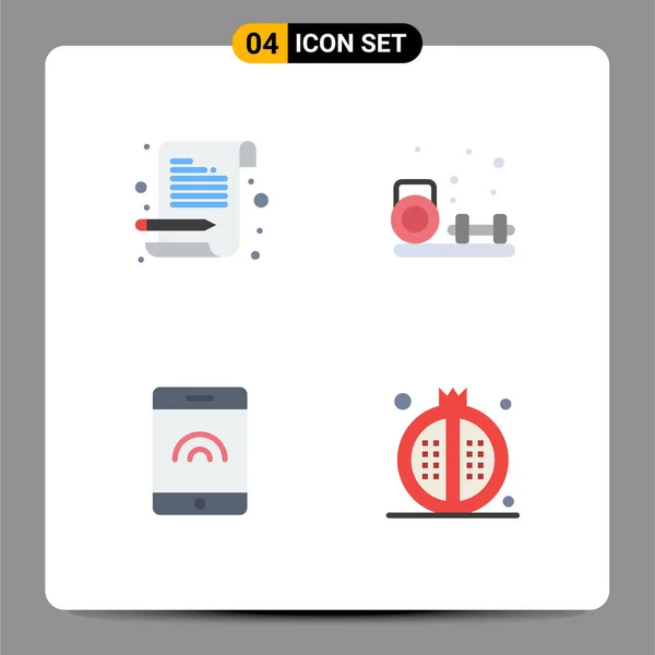 Flat Icon Pack Med Universella Symboler För Bokstav Beröring Repa — Stock vektor