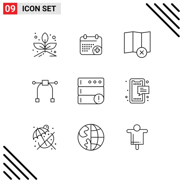 Conjunto Iconos Interfaz Usuario Moderna Signos Símbolos Para Chat Servidor — Vector de stock