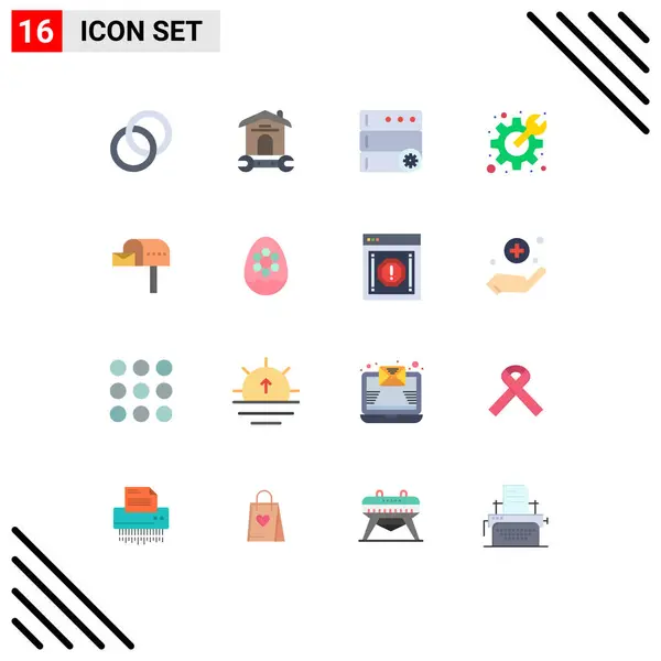 Stock Vector Icon Pack Mit Zeilenzeichen Und Symbolen Für Mail — Stockvektor