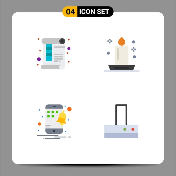 Benutzeroberfläche Flaches Icon Pack Moderner Zeichen Und Symbole Für Dokument — Stockvektor