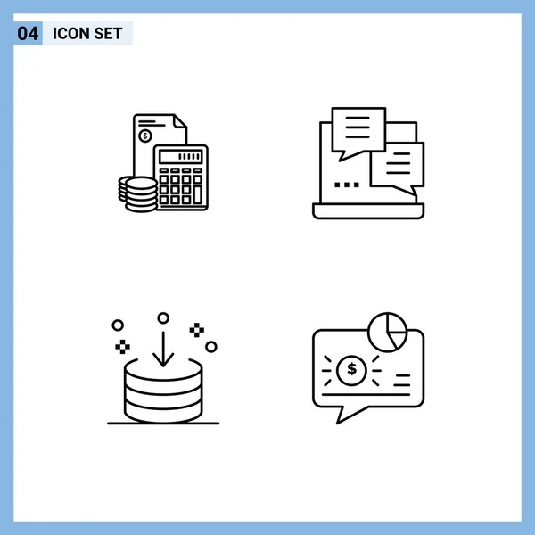 Stock Vector Icon Pack Mit Linienzeichen Und Symbolen Für Investitionen — Stockvektor