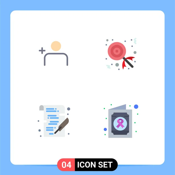 Grupo Iconos Piso Moderno Conjunto Para Descubrir Personas Escribir Enlatar — Vector de stock