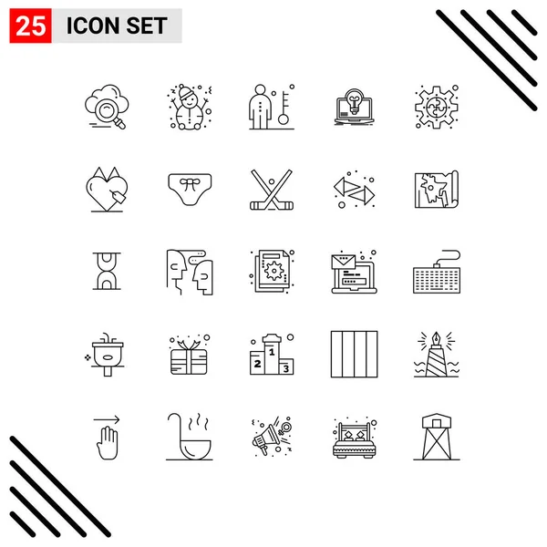 Icône Vectorielle Stock Paquet Signes Symboles Ligne Pour Dossier Ordinateur — Image vectorielle