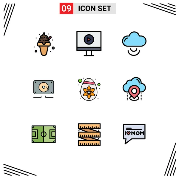 Conjunto Icones Modernos Símbolos Sinais Para Localização Páscoa Sinal Decoração — Vetor de Stock