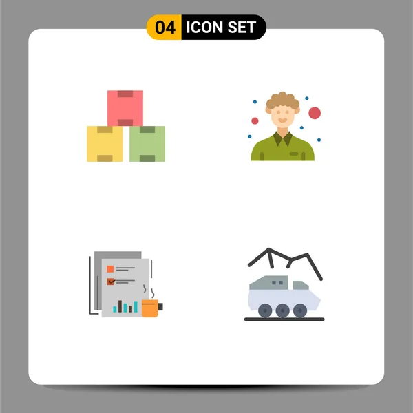 Flat Icon Koncepció Weboldalak Mobil Alkalmazások Ipar Pénzügyi Állomány Ember — Stock Vector