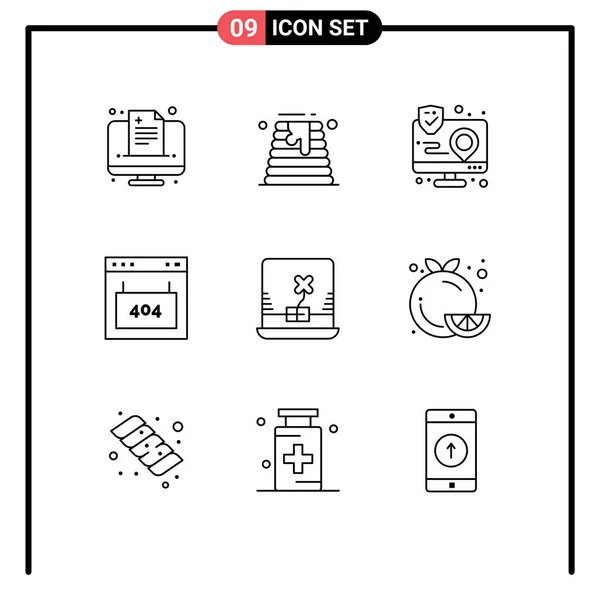 Stock Vector Icon Pack Líneas Símbolos Para Seo Interfaz Acción — Vector de stock