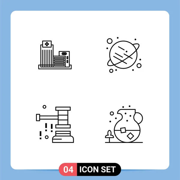 Stock Vector Icon Pack Líneas Signos Símbolos Para Construcción Chaffer — Archivo Imágenes Vectoriales