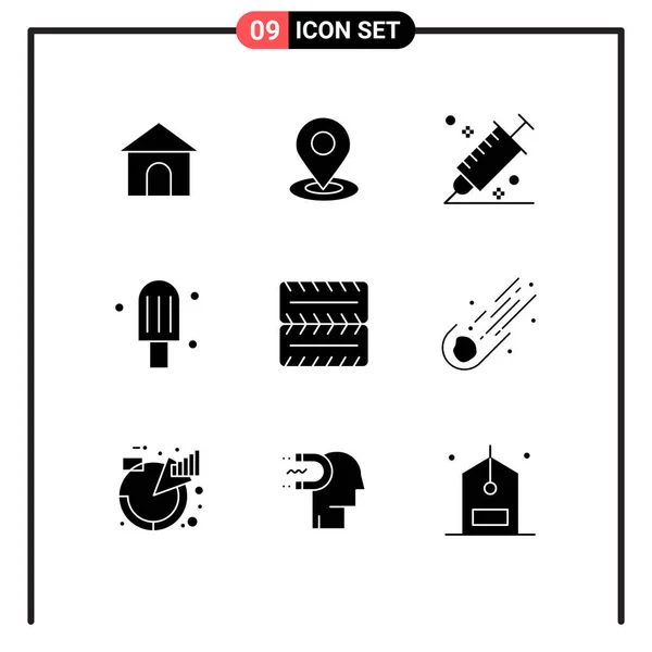 Stock Vector Icon Pack Mit Linienzeichen Und Symbolen Für Fahrzeuge — Stockvektor