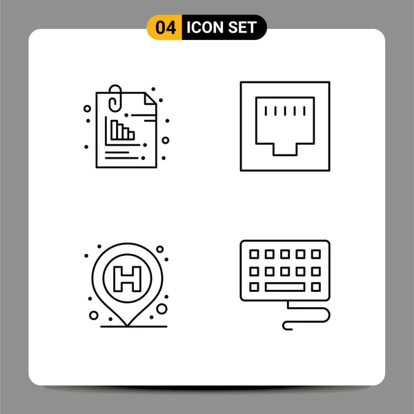 Creative Icons Modern Signs Symbols Attachment Location Office Ethernet Sign — Stock Vector