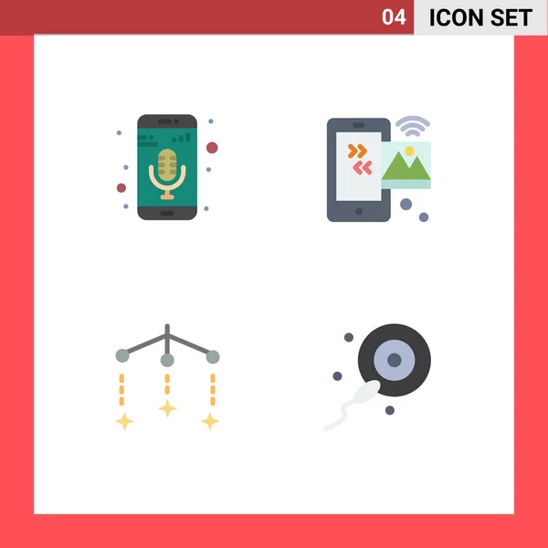 User Interface Pack Basic Flat Icons Mobile App Μωρό Συσκευή — Διανυσματικό Αρχείο