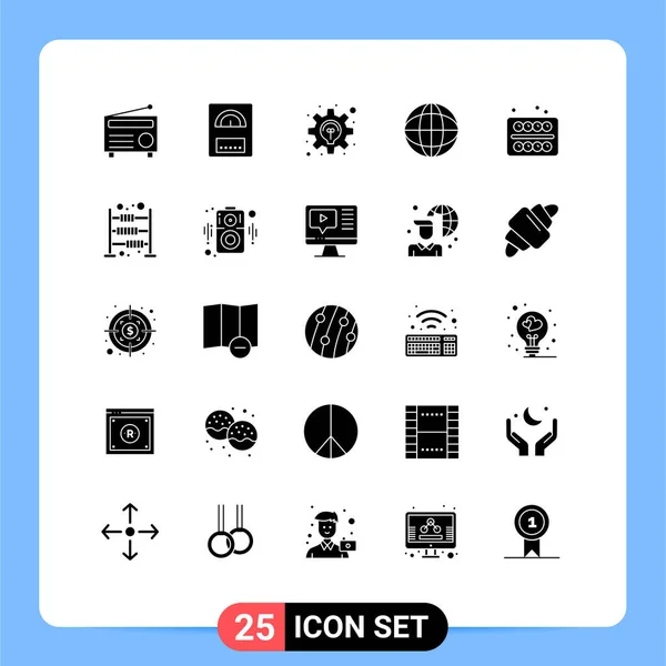 办公室 财务可编辑向量设计元素的25行符号及符号的存货向量套件 — 图库矢量图片