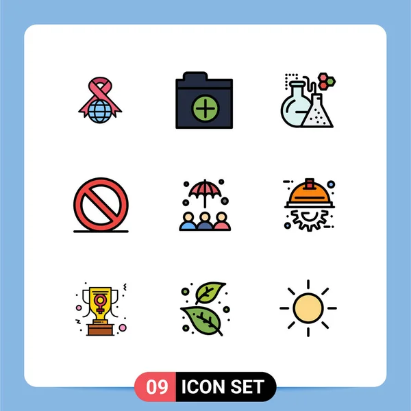 Conjunto Iconos Interfaz Usuario Moderna Símbolos Señales Para Automatización Protección — Archivo Imágenes Vectoriales