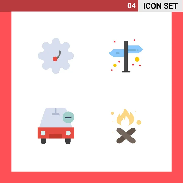 Pack Creative Flat Icons Patterson Vehicles Navigation Delete Fire Editable — Stock Vector