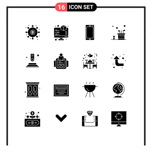 Universal Icon Symbols Group Modern Solid Glyphs Game Caddy Printing — Stock Vector