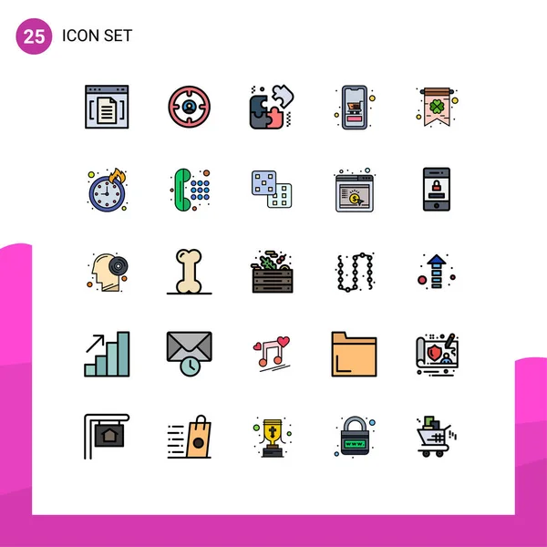 Creative Icons Современные Знаки Символы Онлайн Мобильного Головного Устройства Бизнеса — стоковый вектор