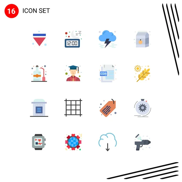 Universal Icon Symbols Group Modern Flat Colors Label Food Time — Vetor de Stock