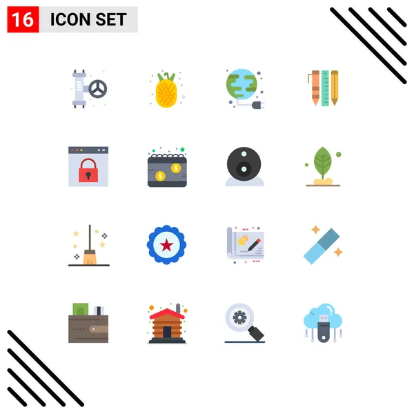 User Interface Flat Color Pack Modern Signs Sysymbols Browser Items — Archivo Imágenes Vectoriales