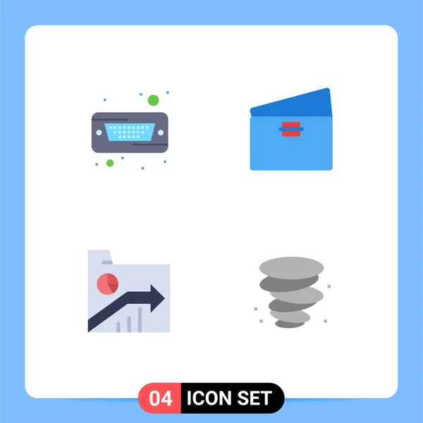 Flat Icons Signs Symbols Drive Business Hard Global Folder Editable — 스톡 벡터