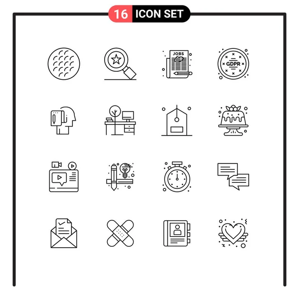 Stock Vector Icon Pack Líneas Símbolos Para Comenzar Desde Cero — Archivo Imágenes Vectoriales