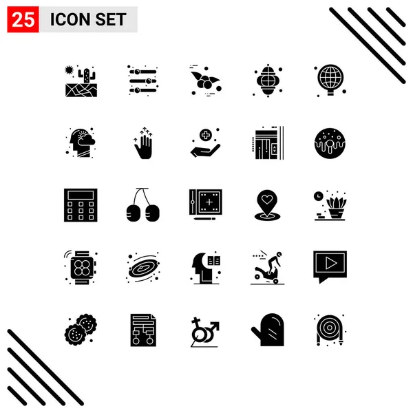 Universal Icon Symbols Group Modern Solid Glyphs World Festival Cherry — Stockový vektor