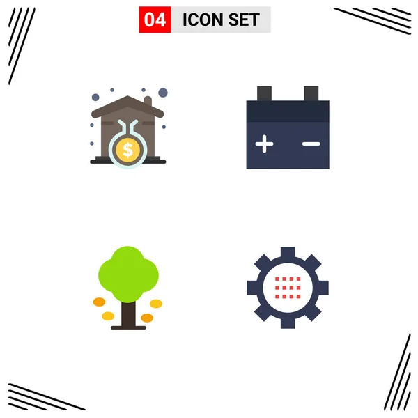 Universal Flat Icons Set Web Mobile Applications House Green Loanhome — Stock Vector