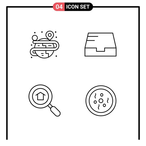Stock Vector Icon Pack Znaki Symbole Linii Dla Kreatywnych Wyszukiwanie — Wektor stockowy