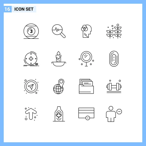Universal Icon Symbols Gruppe Von Modernen Umrissen Digitaler Pflanzlicher Suchdiagramme — Stockvektor