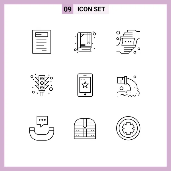 Creative Icons Modern Signs Symbols Cell Mobile Hands Signal Light — Stock Vector