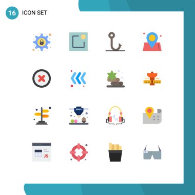 Okun 16 yaratıcı Düz Renkli Paketi, iptal edildi, balıkçılık, temel, Düzenlenebilir Yaratıcı Vektör Tasarım Elemanları Paketi