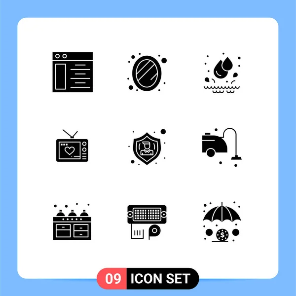 Stock Vector Icon Pack Líneas Símbolos Para Usuarios Personas Agua — Archivo Imágenes Vectoriales