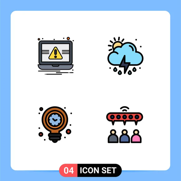 Conjunto Iconos Interfaz Usuario Moderna Signos Signos Esenciales Energía Alerta — Vector de stock