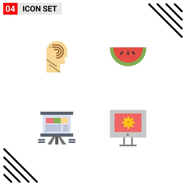 Set Modern Icons Sysymbols Signs Access Board Mind Fruit Chart — Archivo Imágenes Vectoriales