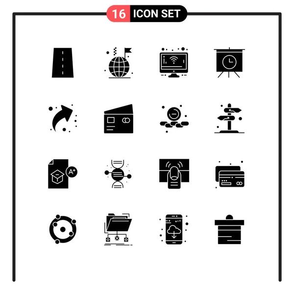 Creative Icons Modern Signs Sysymbols Arrow Flag Time Board Editable — Vector de stock