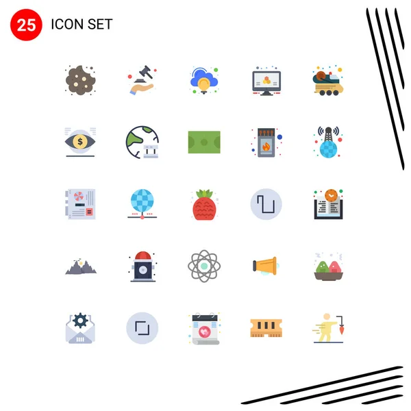 Stock Vector Icon Pack Líneas Símbolos Para Automóviles Monitores Abogados — Vector de stock