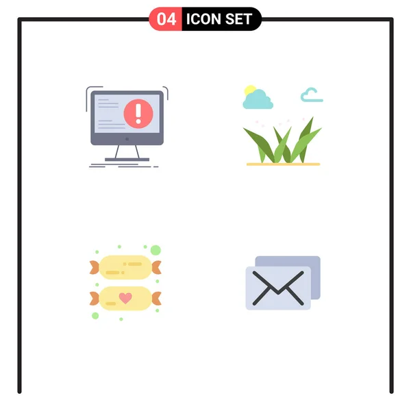 User Interface Pack Basic Flat Icons Alert Baby Computer Grasses — Stockový vektor