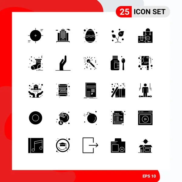 Paquete Iconos Vectoriales Signos Símbolos Línea Para Bolsa Brote Pascua — Vector de stock