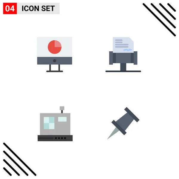 Flat Icon Concept Voor Websites Mobiele Apps Computer Handel Geld — Stockvector