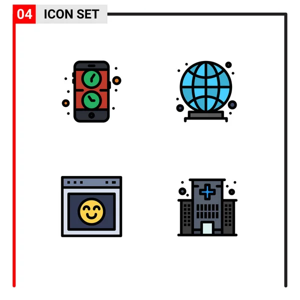 Icône Vectorielle Stock Paquet Signes Symboles Ligne Pour Application Interface — Image vectorielle