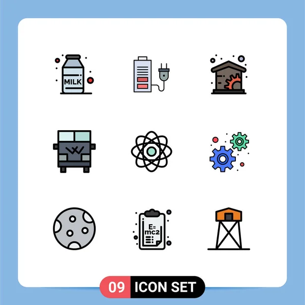 Stock Vector Icon Pack Mit Zeilenzeichen Und Symbolen Für Labor — Stockvektor