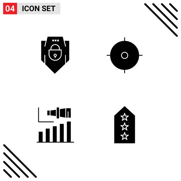 Creative Icons Modern Signs Sysymbols Internet Long Web Security Goal — Vector de stock