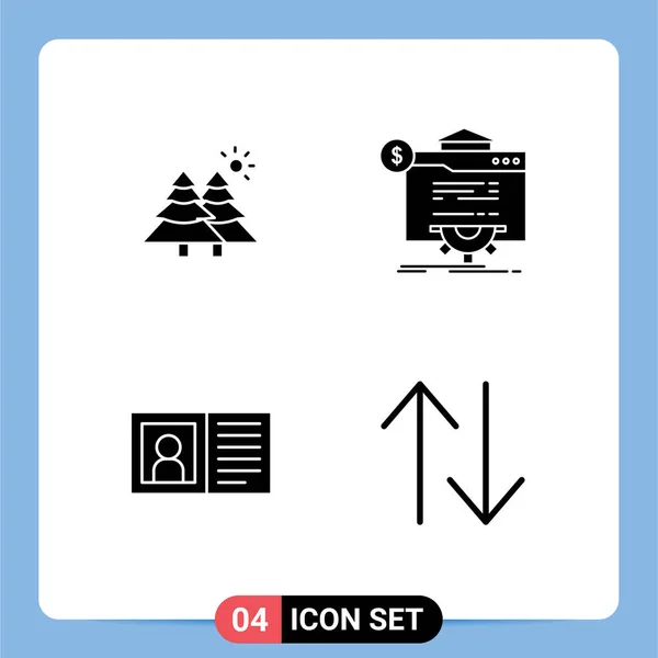 Stock Vector Icon Pack Mit Linienzeichen Und Symbolen Für Tanne — Stockvektor