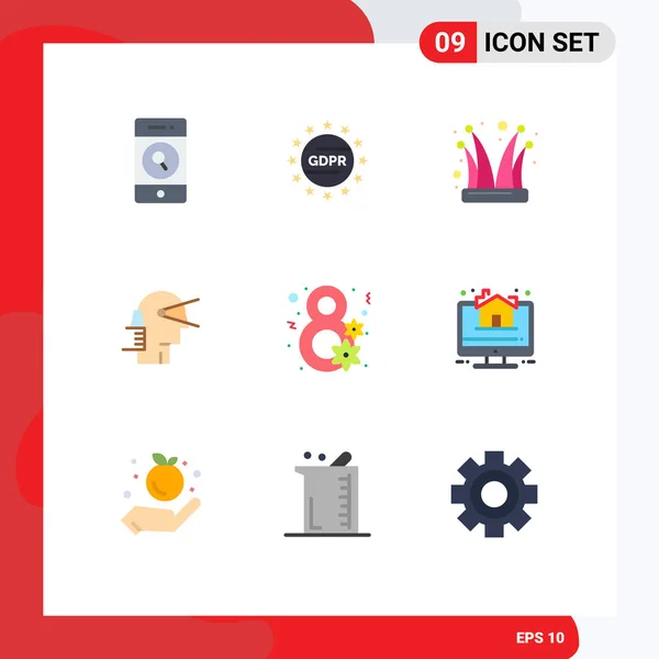 Universal Icon Symbols Group Modern Flat Colors Provider Leader Buffoon - Stok Vektor