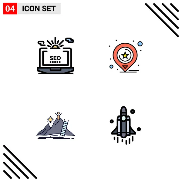 Creative Icons Modern Jelek Szimbólumok Seo Siker Konfiguráció Térképek Fejlesztés — Stock Vector