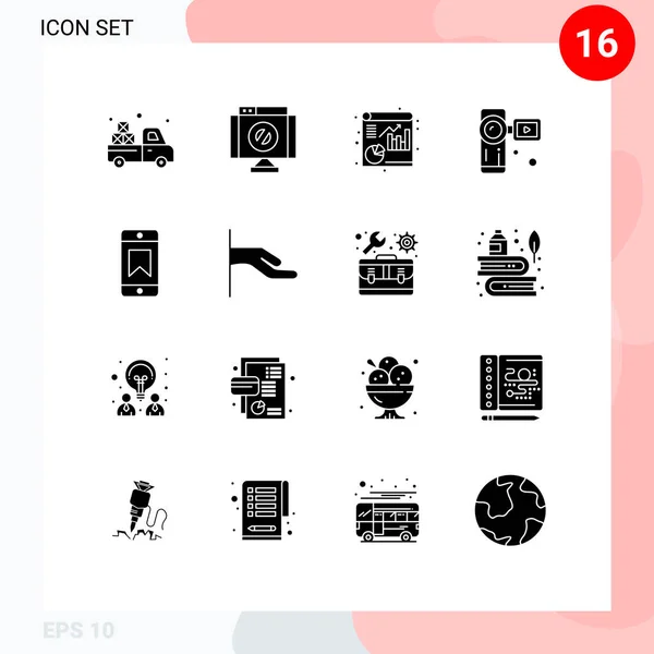Stock Vector Icon Pack Line Signs Symbols Device Achievements Analytics — Stock Vector