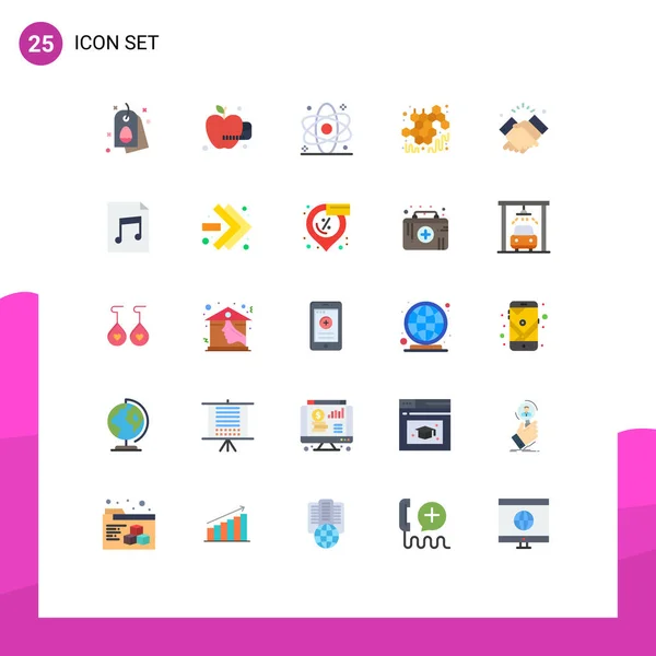 Vector Stock Icon Pack Líneas Señales Símbolos Para Mano Apretón — Vector de stock